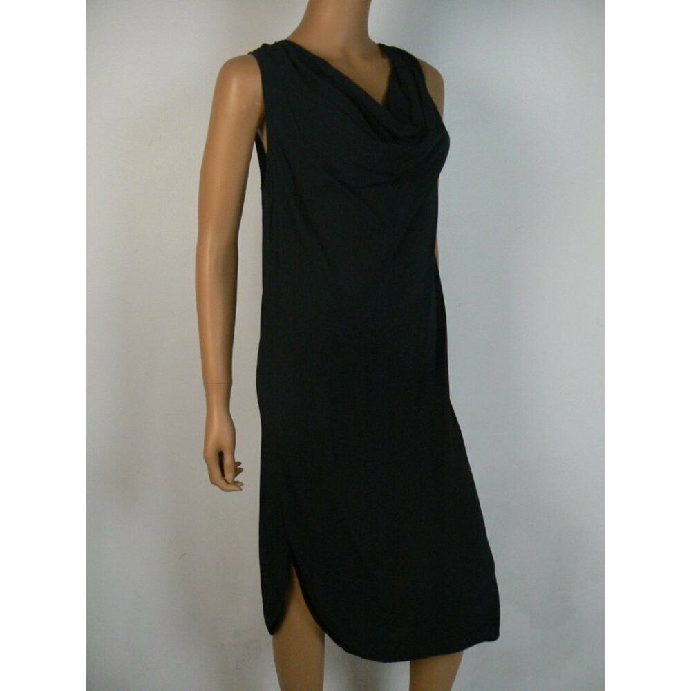 $158 Michael Stars Navy Blue Cowl Neck Keyhole Rounded Hem Shift Dress XS NEW - Picture 3 of 7